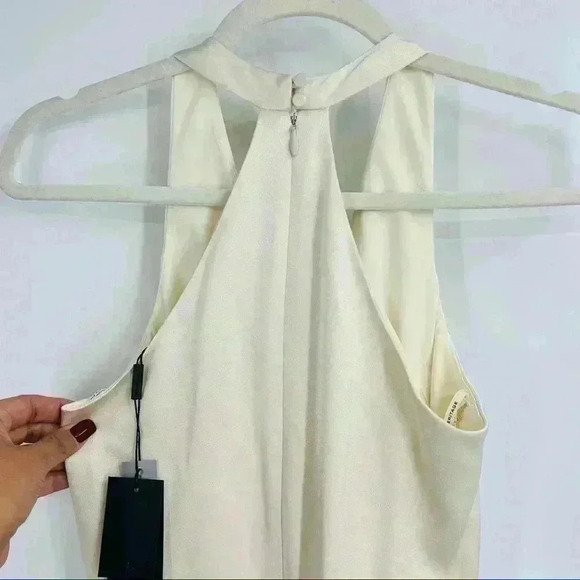 Halston Heritage Evening Collection Halter Satin Cream Dress Size‎ 0 - Picture 9 of 15